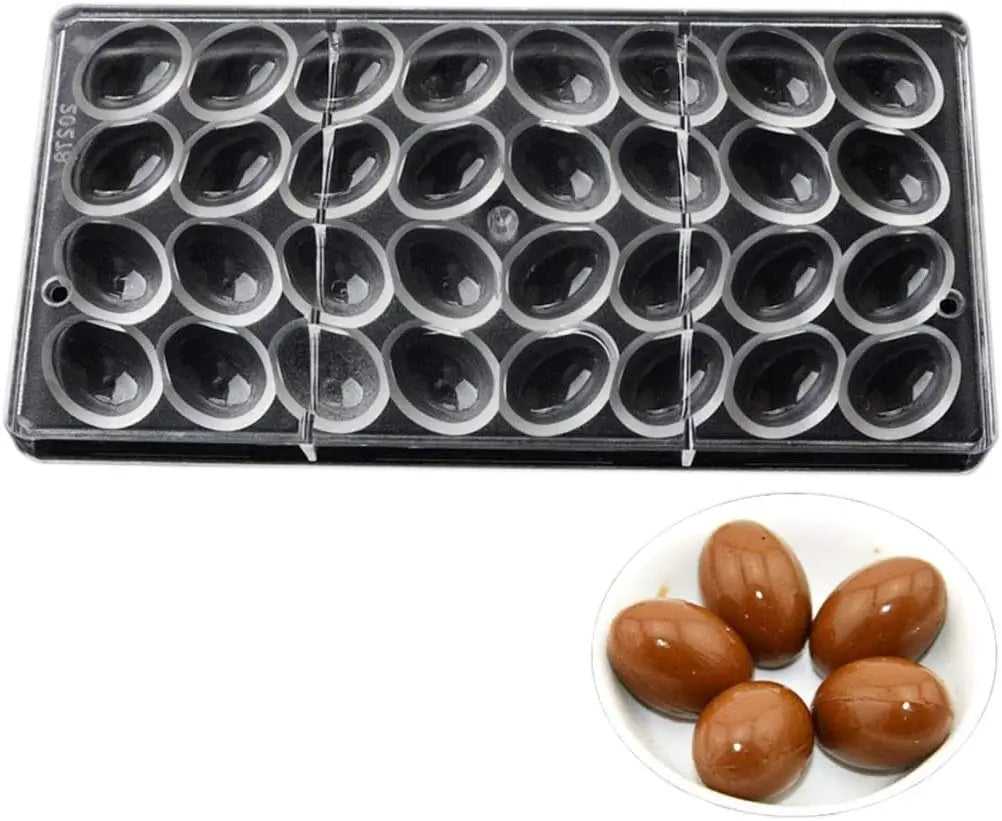 19272 / Easter Egg Mould Plastic Candy Molds 32 Cavity Smooth Surface