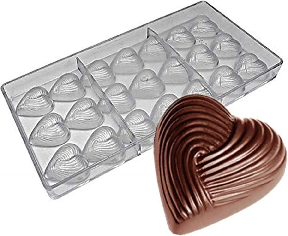 19358 / Small Plastic Heart Mold Thread Heart Shaped For Mother's Day 21 Cavities