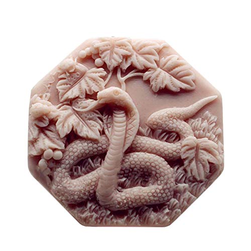 Molde de silicona Grainrain para jabón con forma de serpiente, para hacer jabón, velas, resina, manualidades (11502)