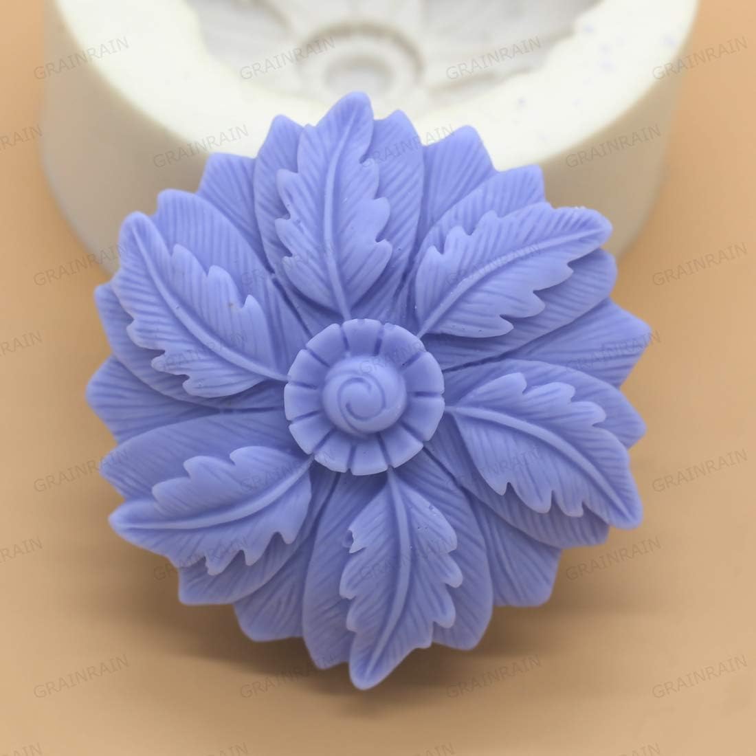 14224 / GRAINRAIN Soap Molds Silicone Soap Making Molds Craft Molds Resin Mold 3D Flowers (15)