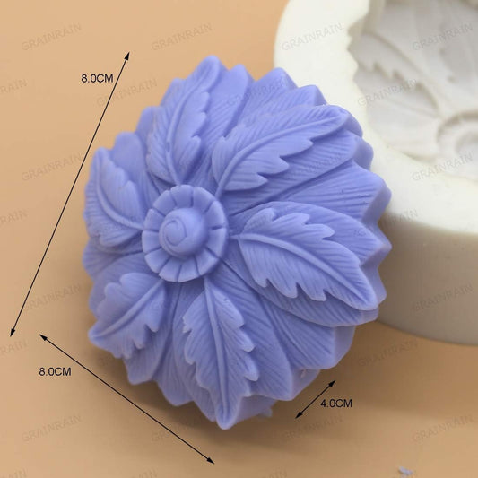14224 / GRAINRAIN Soap Molds Silicone Soap Making Molds Craft Molds Resin Mold 3D Flowers (15)