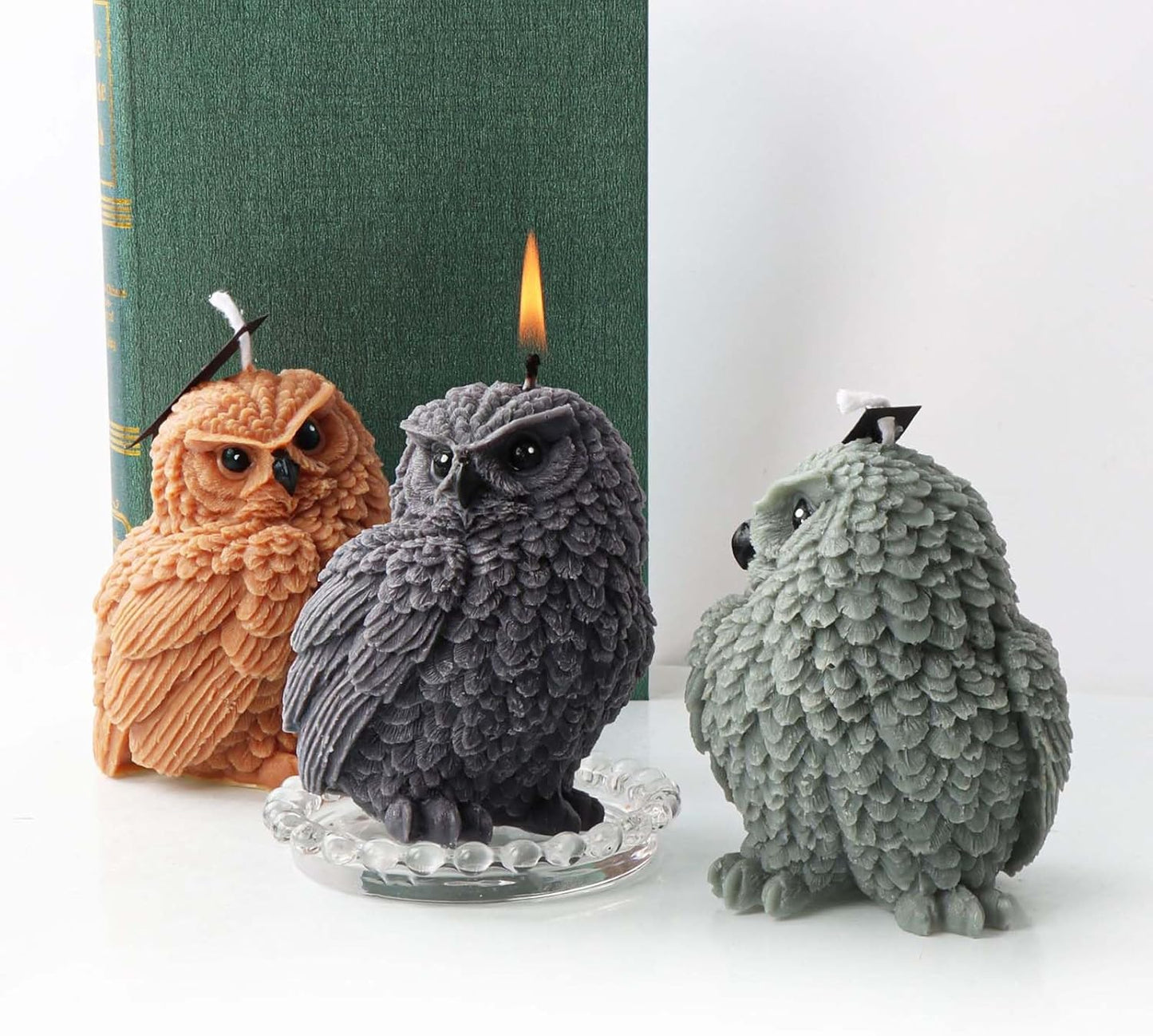 F18-SXY291 owl candle mold