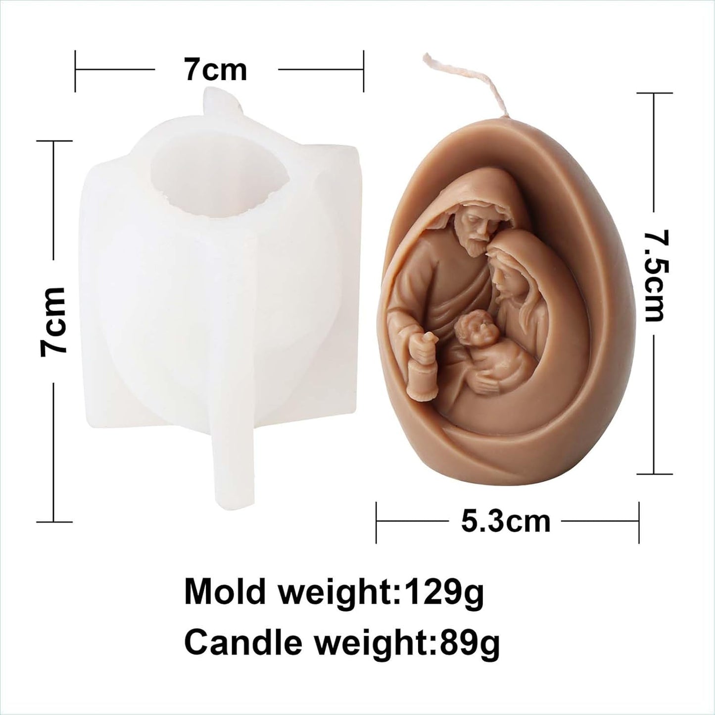 F18-SXY305 virgin mary candle mold