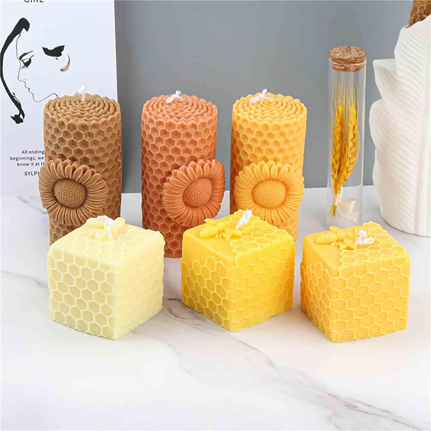 F18-ZH023 honey bee candle molds