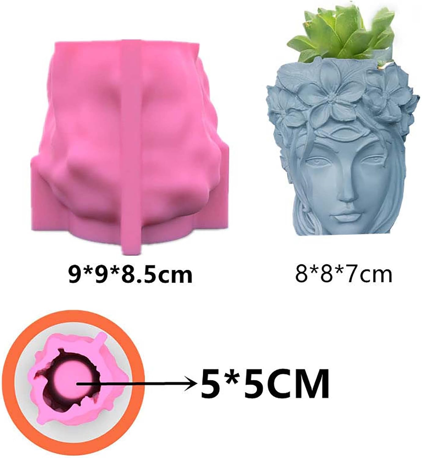 F19-G61 cement mold beauty face with garland