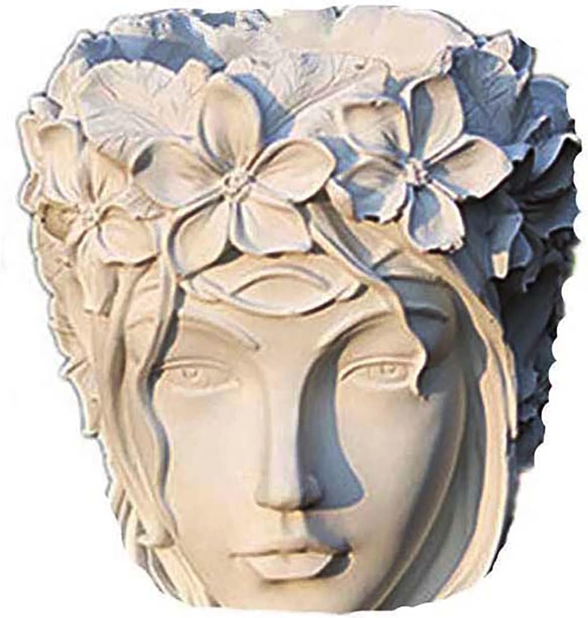F19-G61 cement mold beauty face with garland