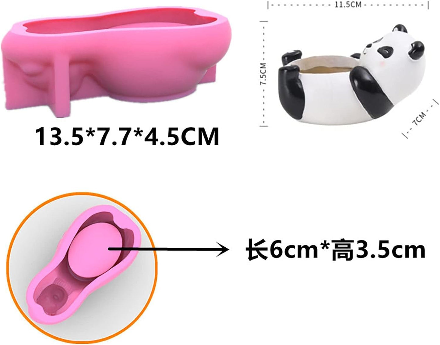 F19-G7 cement pot molds panda