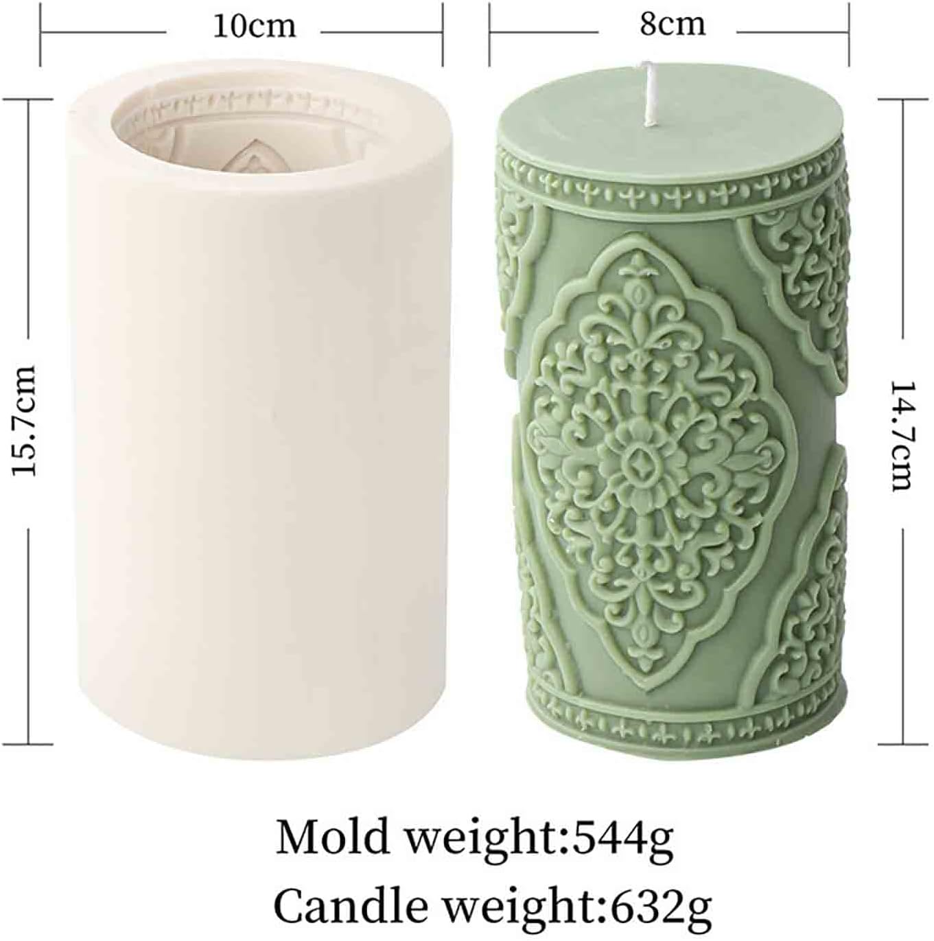 F20-ZH025 silicone pillar candle molds totem Pattern