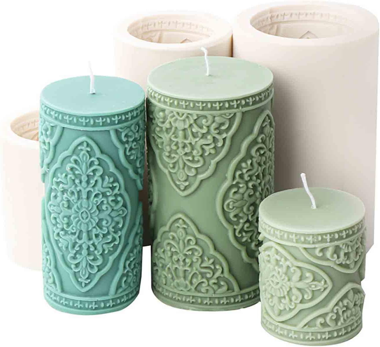 F20-ZH025 silicone pillar candle molds totem Pattern
