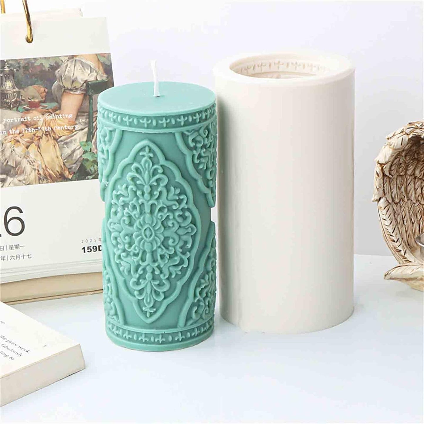 F20-ZH025 silicone pillar candle molds totem Pattern