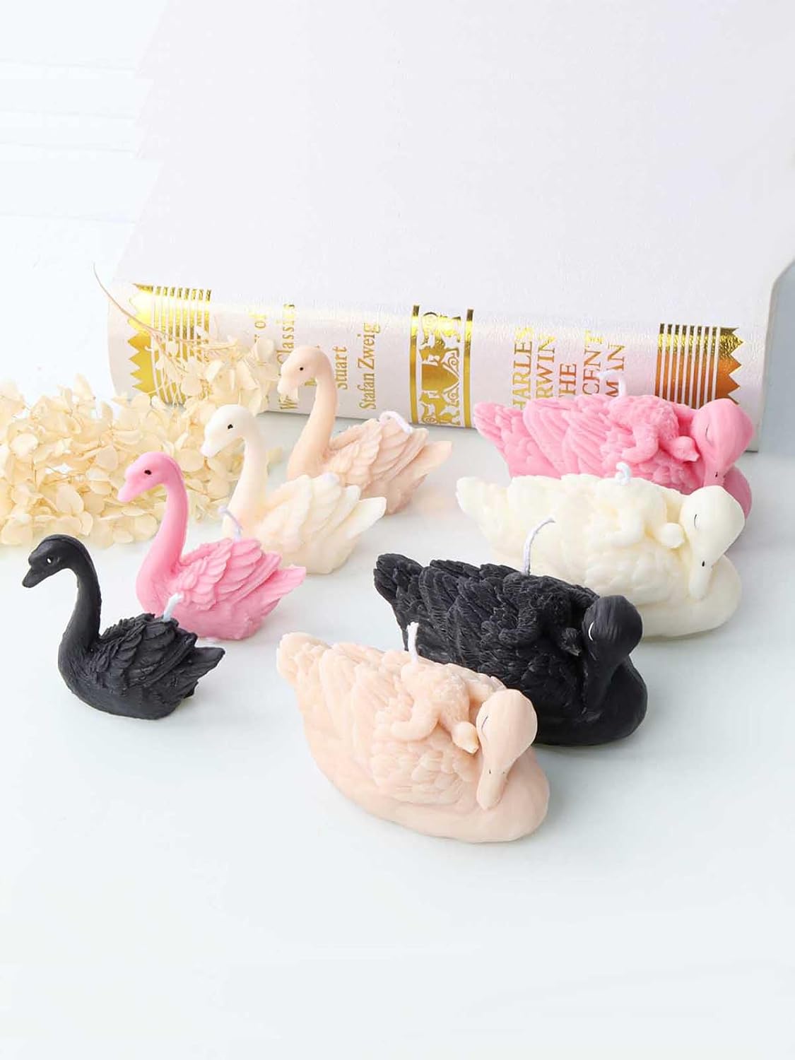 F21-11157 reusable candle molds swan family