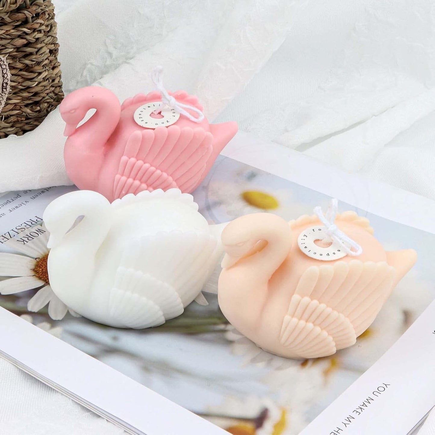 F21-SXY009 silicone candle mold swan