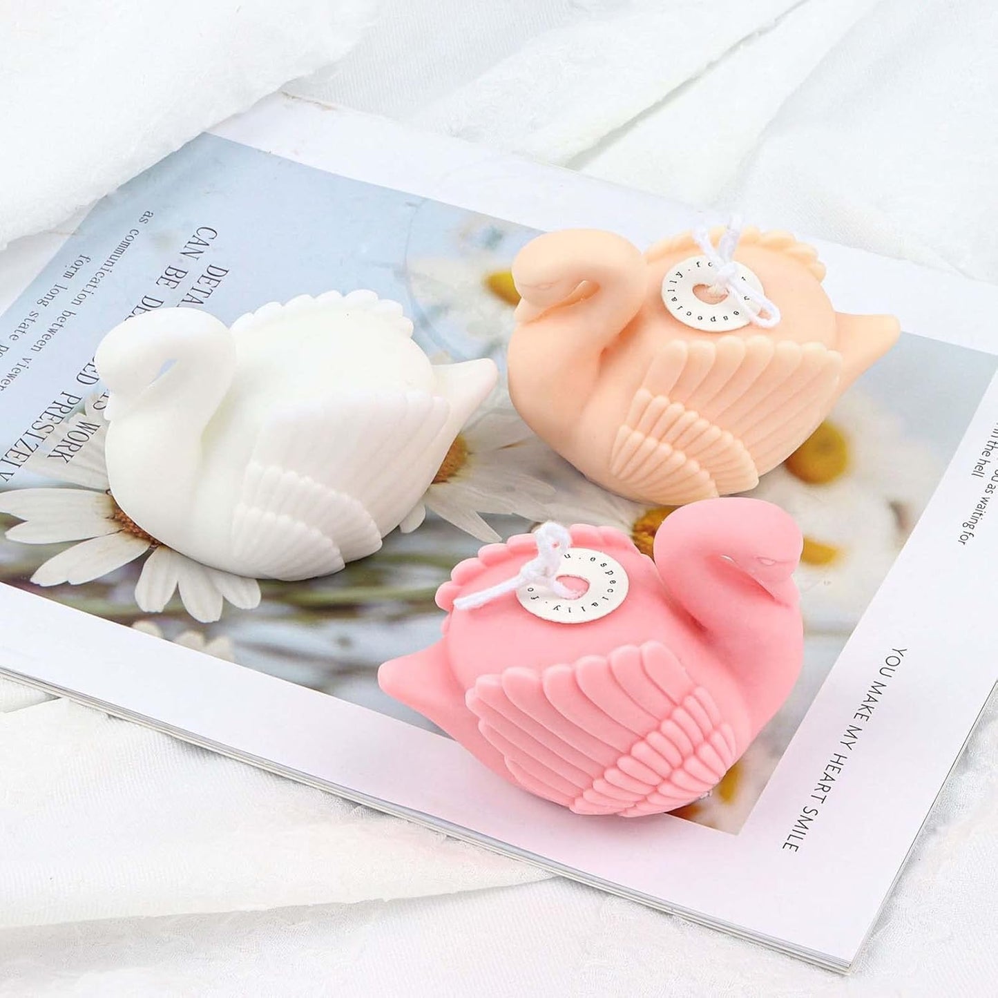 F21-SXY009 silicone candle mold swan