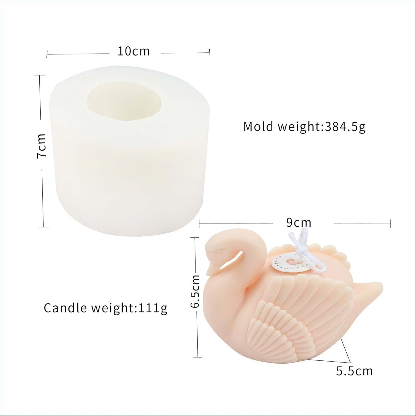 F21-SXY009 silicone candle mold swan