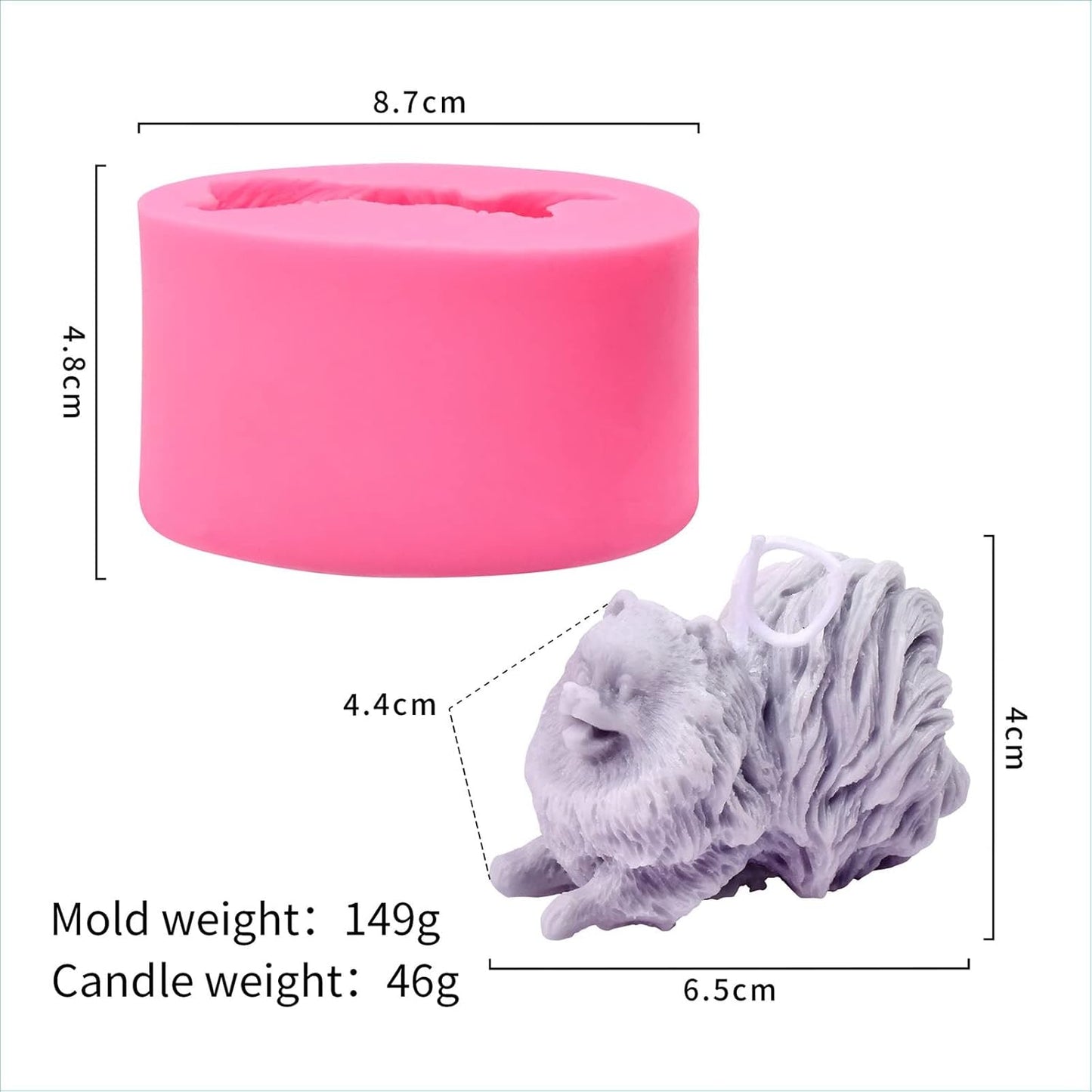 F21-SXY094 candle silicone mold dog