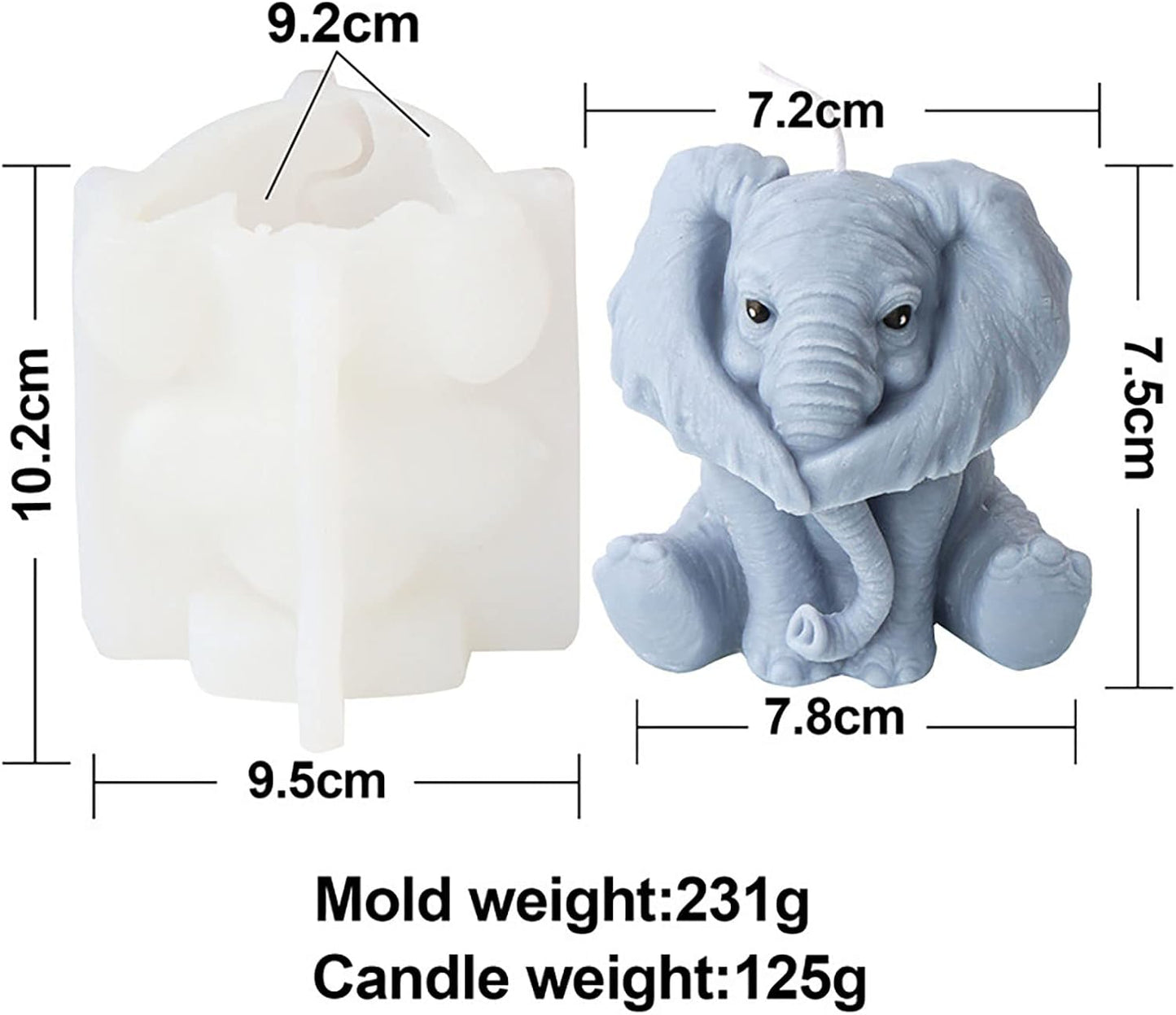 F21-ZH081/2/3 elephant candle mold