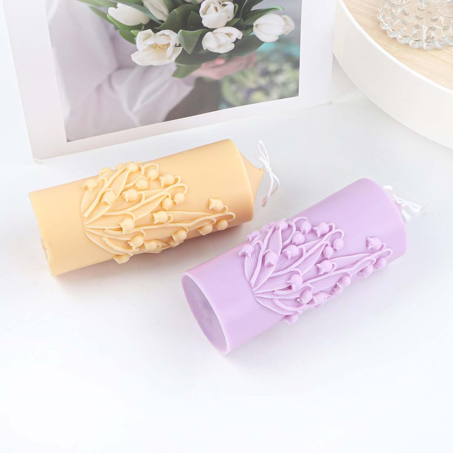 F22-SXY030 3d candle molds Flower