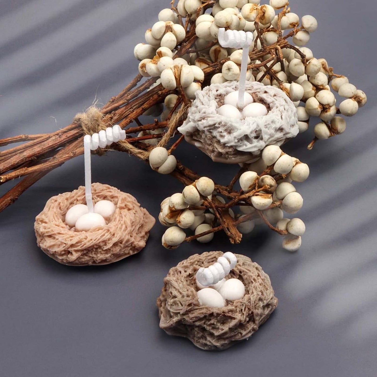 F22-SXY032 candle mold bird nest with eggs