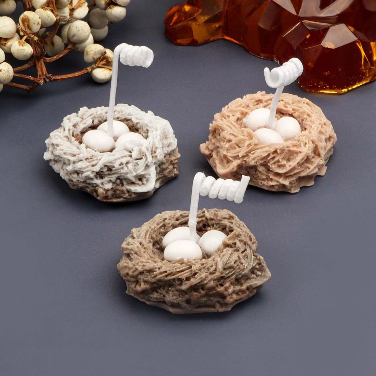F22-SXY032 candle mold bird nest with eggs