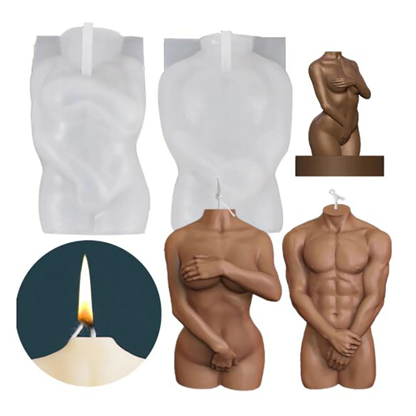 3D Body Figure Candle Silicone Mould Silicon Wax Soap Resin Epoxy Mold