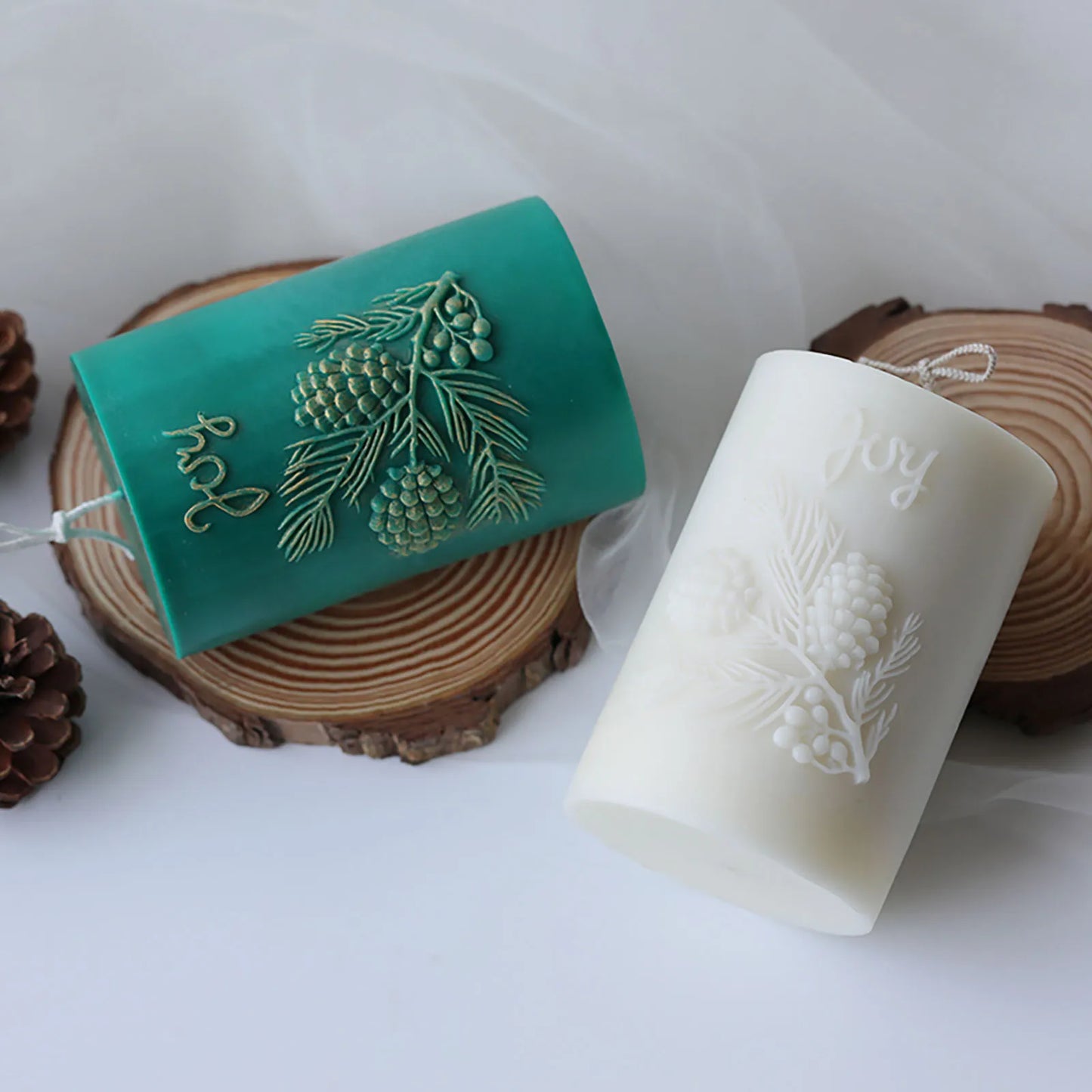 3D Candle Molds Pillar Silicone Soap Mold Pinecone DIY Handmade Craft Wax Moulds