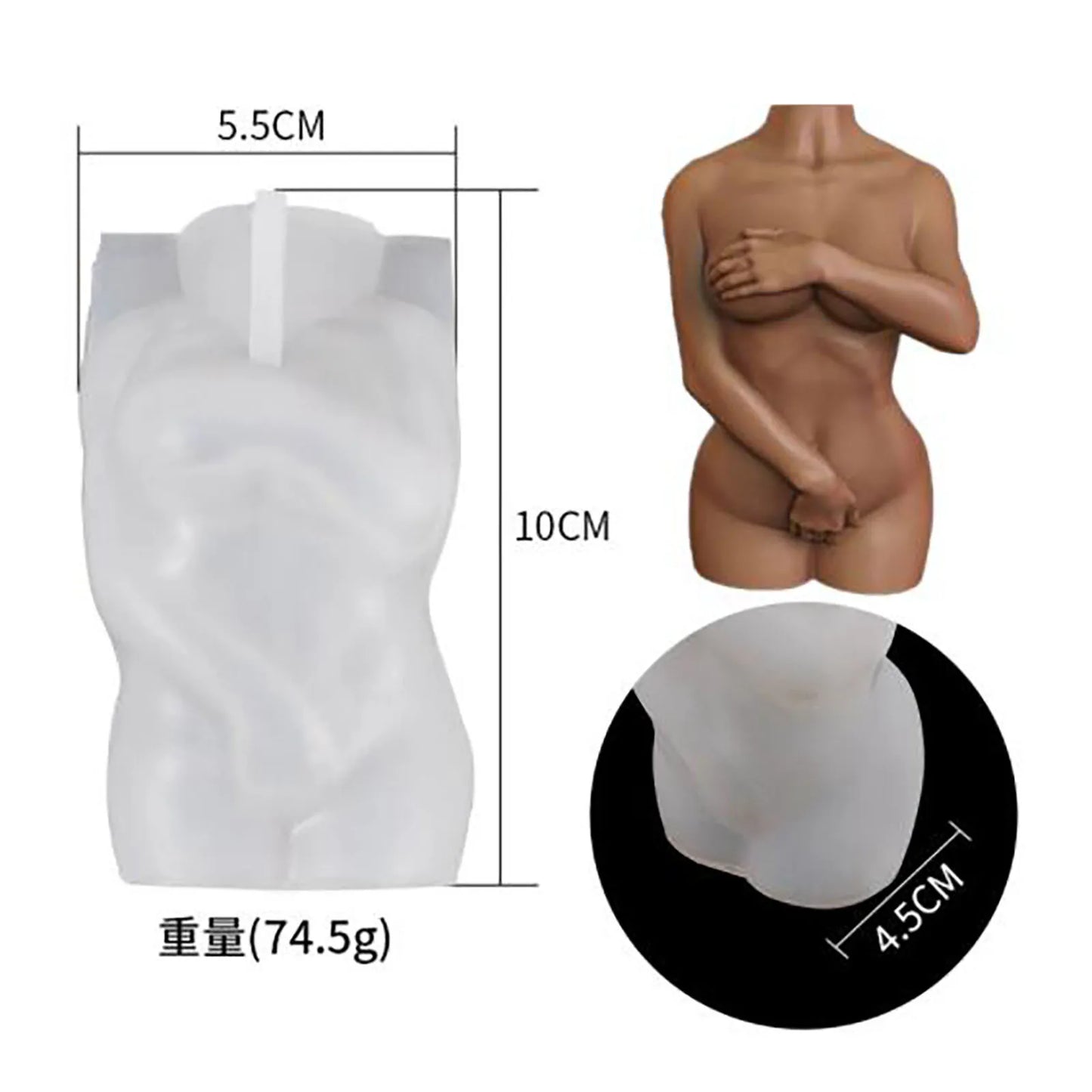 3D Body Figure Candle Silicone Mould Silicon Wax Soap Resin Epoxy Mold