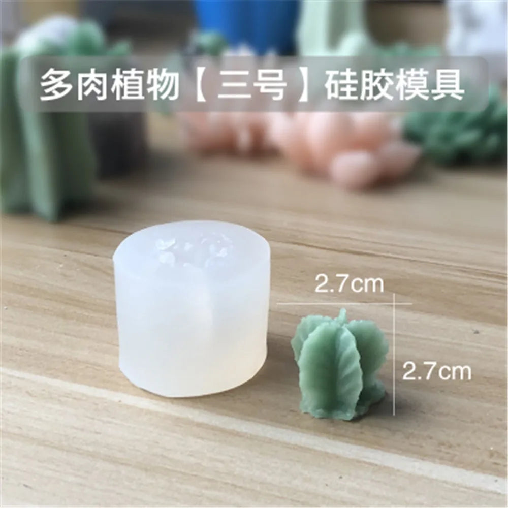 Succulent Plants Candle Mould Flower Soap Silicon Molds Soap Making Mold Handmade Craft Resin