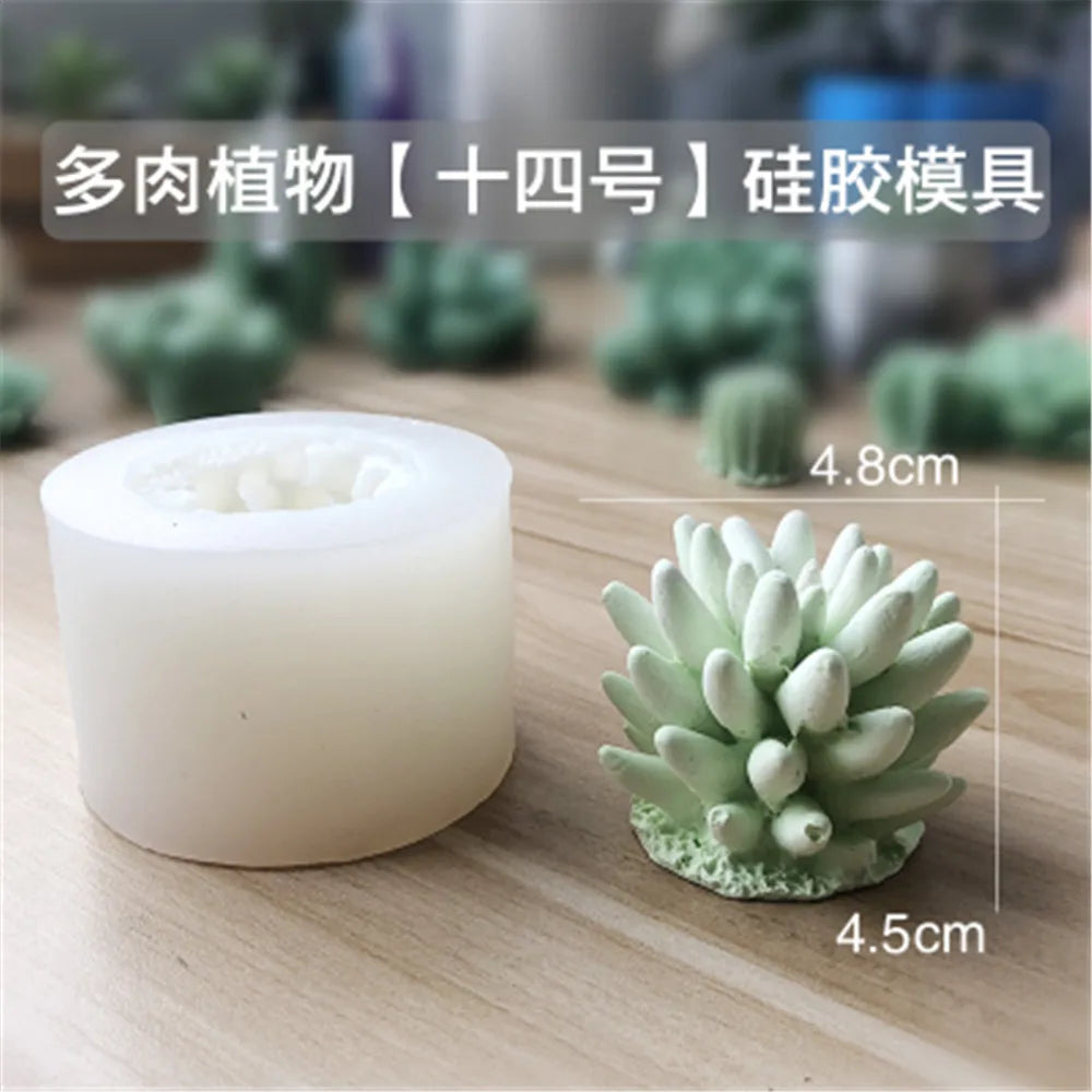 Succulent Plants Candle Mould Flower Soap Silicon Molds Soap Making Mold Handmade Craft Resin