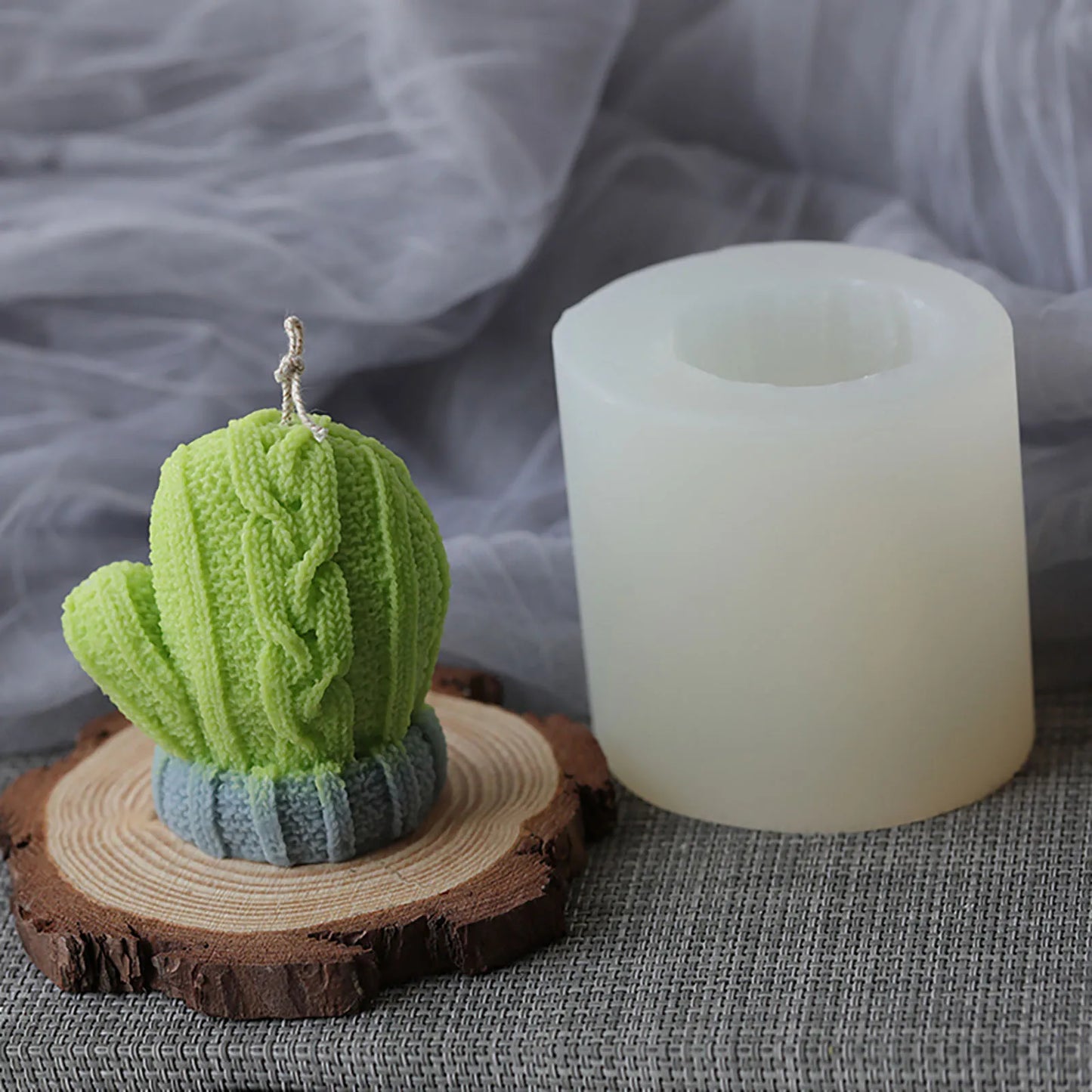 3D Candle Molds Pillar Silicone Soap Mold Glove DIY Craft Handmade Wax Moulds