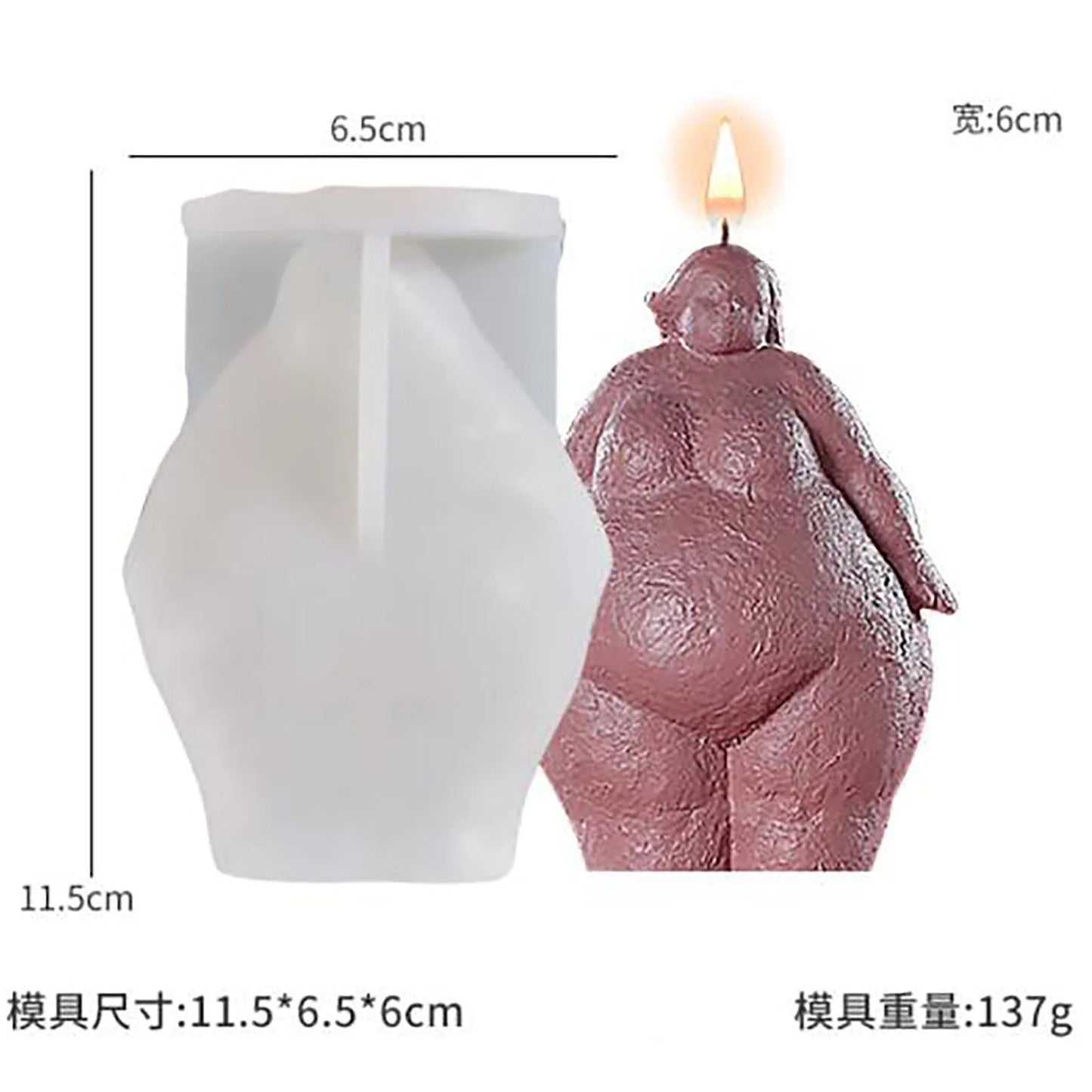 3D Female Figure Candle Silicone Mould Silicon Wax Soap Resin Epoxy Mold