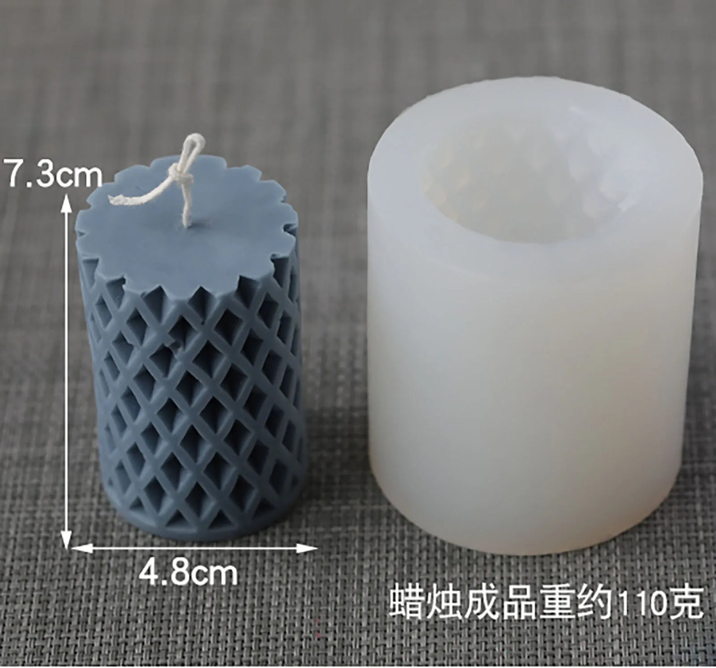 3D Candle Molds Pillar Silicone Soap Mold Grid DIY Handmade Craft Wax Moulds