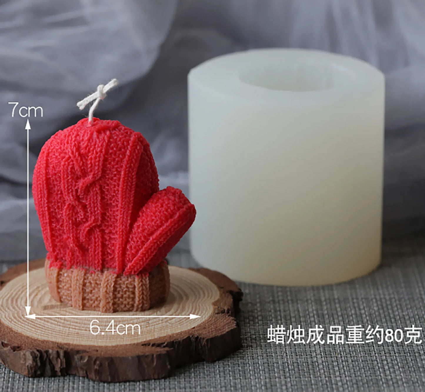 3D Candle Molds Pillar Silicone Soap Mold Glove DIY Craft Handmade Wax Moulds