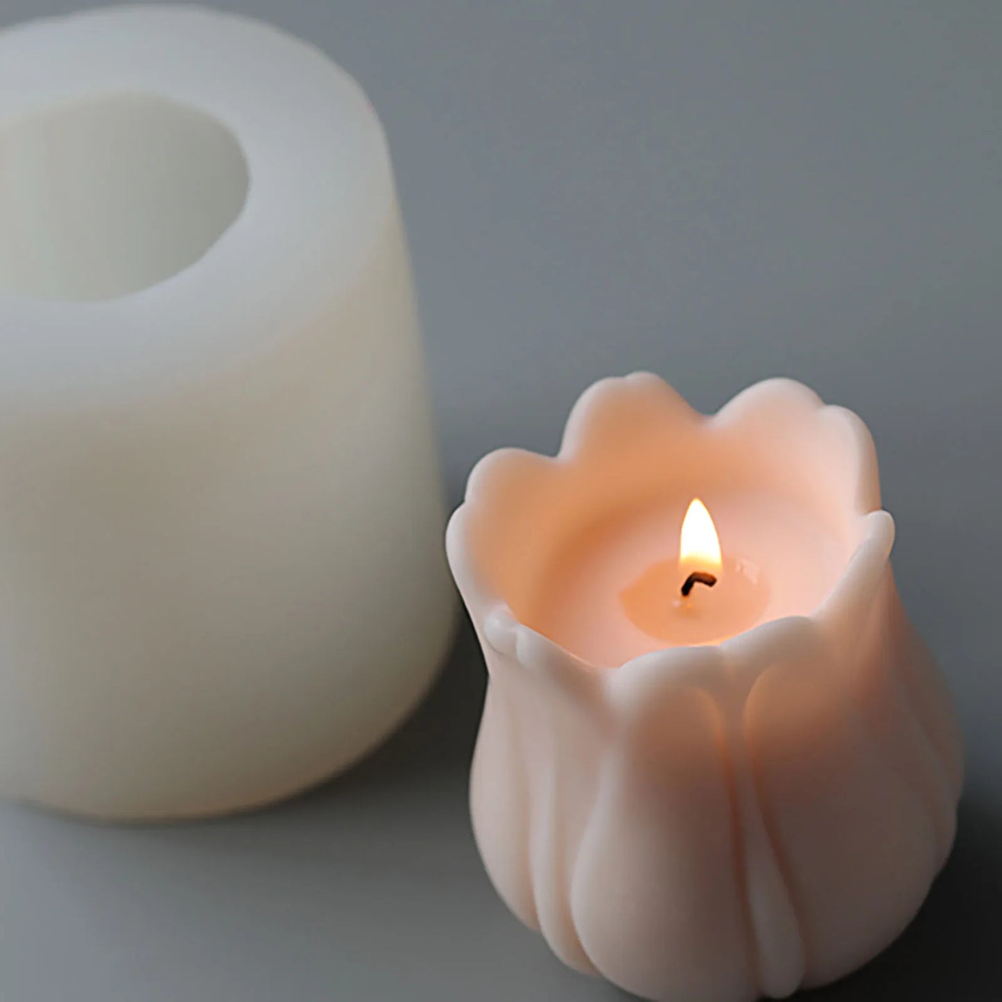 3D Candle Molds Pillar Silicone Soap Mold Tulip DIY Craft Handmade Wax Mould