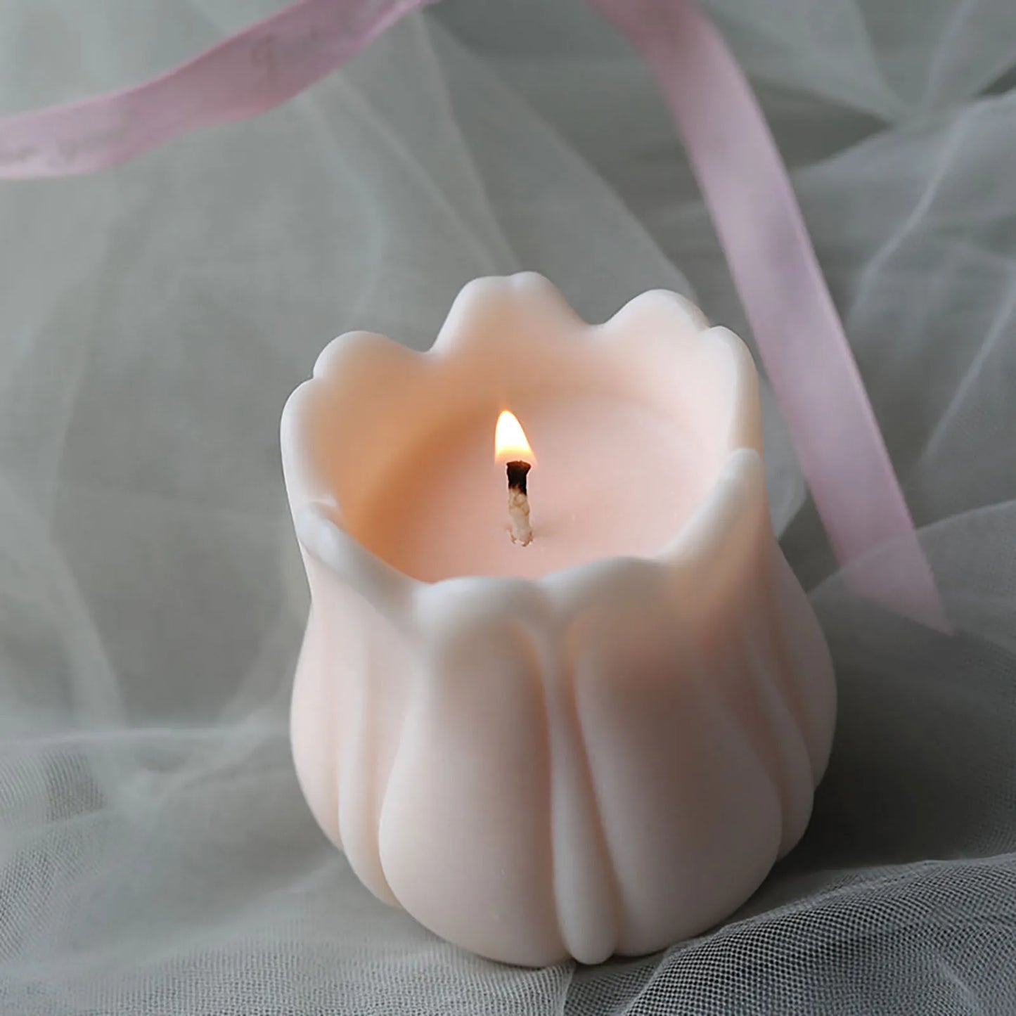 3D Candle Molds Pillar Silicone Soap Mold Tulip DIY Craft Handmade Wax Mould