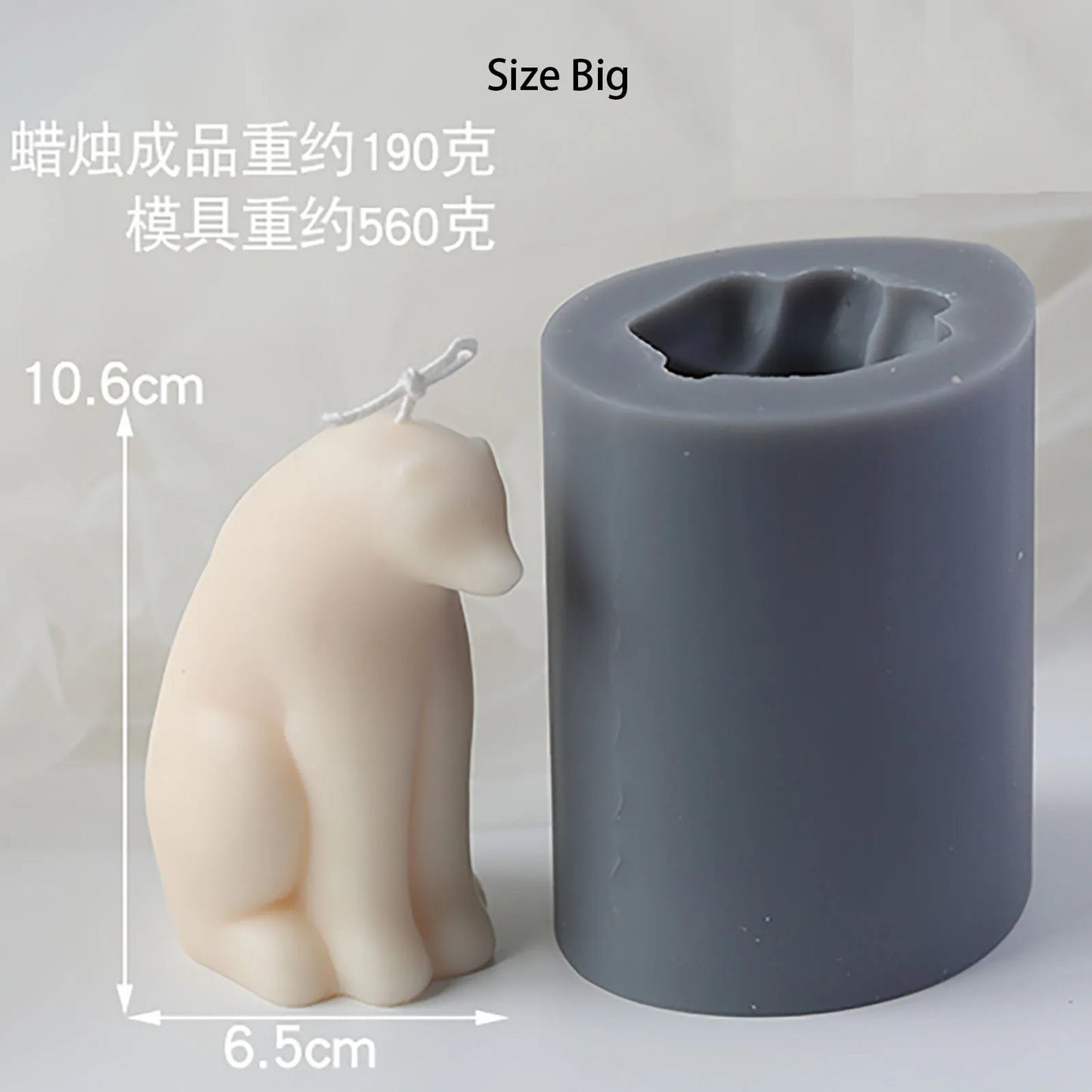 3D Candle Mold Pillar Silicone Soap Mold Polar Bear DIY Handmade Craft Wax Mould