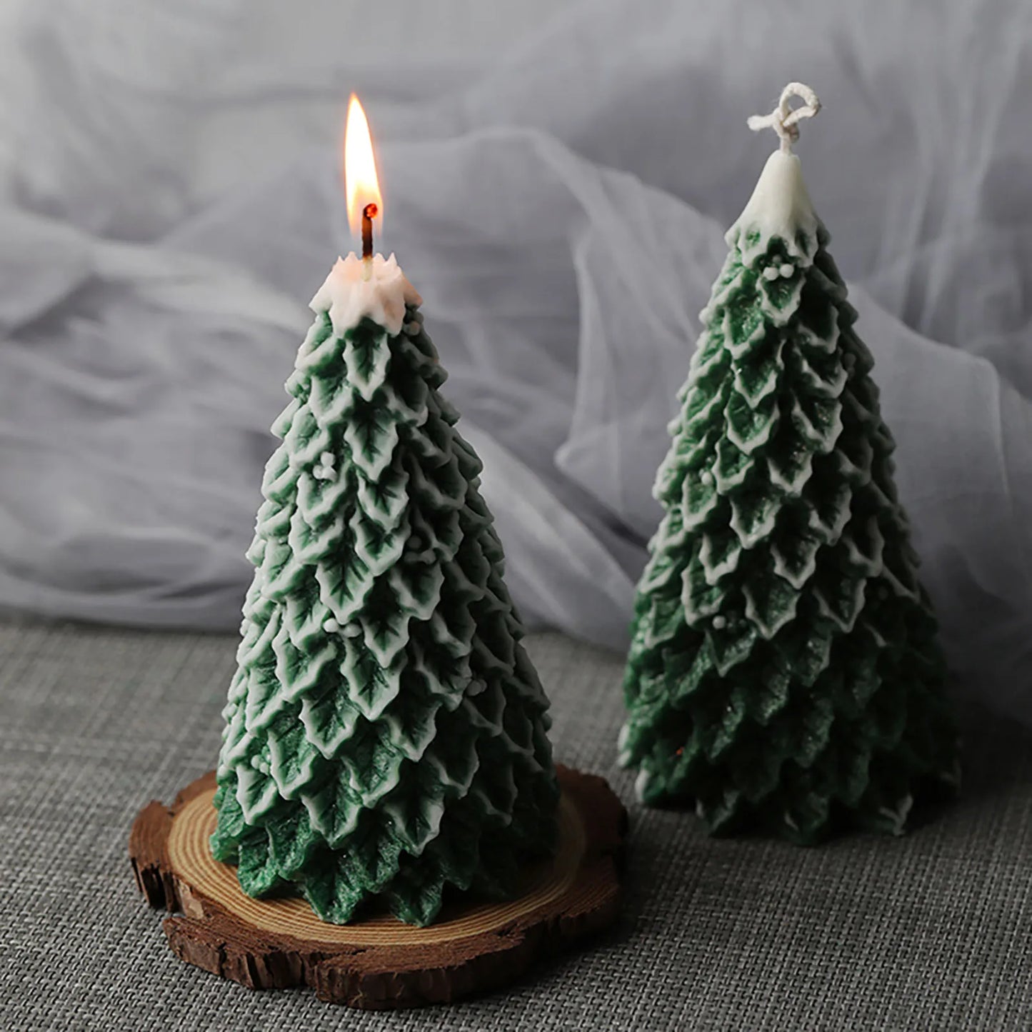 3D Candle Molds Pillar Silicone Soap Mold Christmas Tree DIY Handmade Wax Moulds