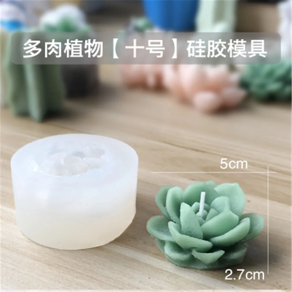 Succulent Plants Candle Mould Flower Soap Silicon Molds Soap Making Mold Handmade Craft Resin