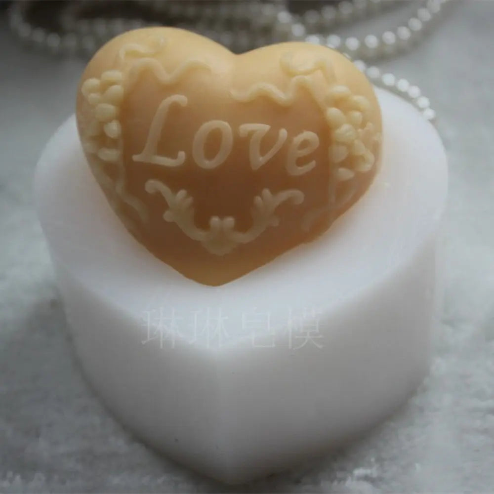 Grainrain Heart Shaped Love Silicone Soap Molds Flexible Handmade Craft Candle Mould