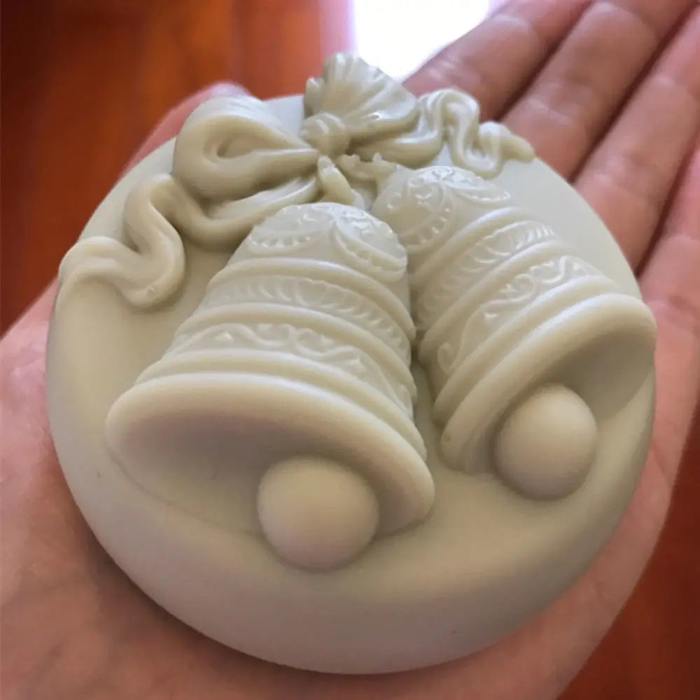 Grainrain Christmas Bell Soap Mold Silicone Soap Making Mould Candle DIY Handmade Mold