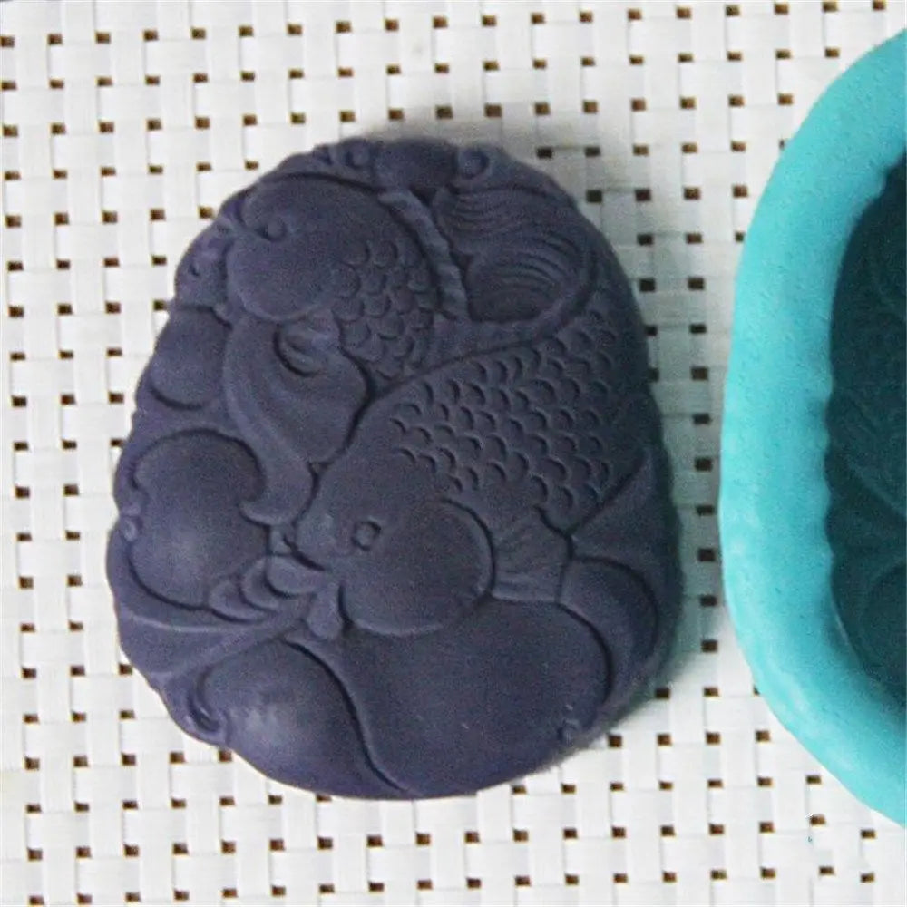 Grainrain Silicone Soap Mold Fish Shaped DIY Craft Handmade Soap Mould