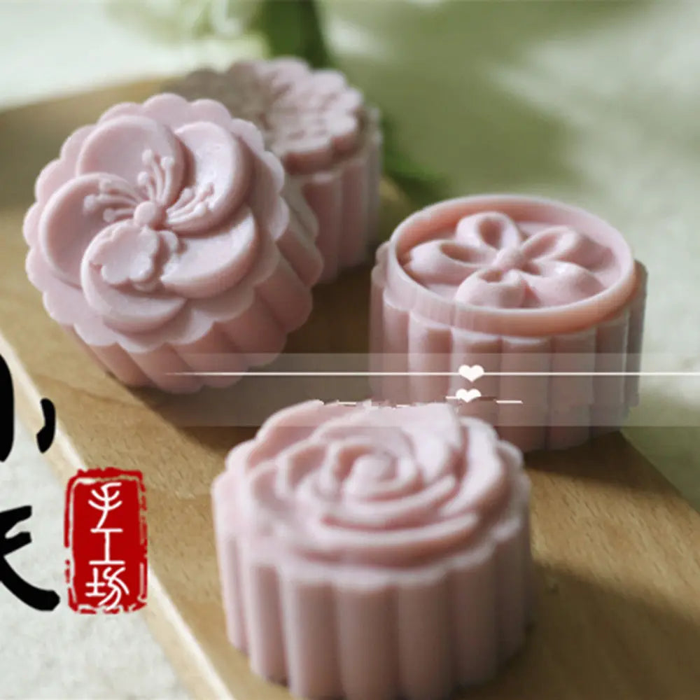 Grainrain Craft Flower Soap Molds Silicone Moon Cake Ice Cream Chocolate Handmade Mold