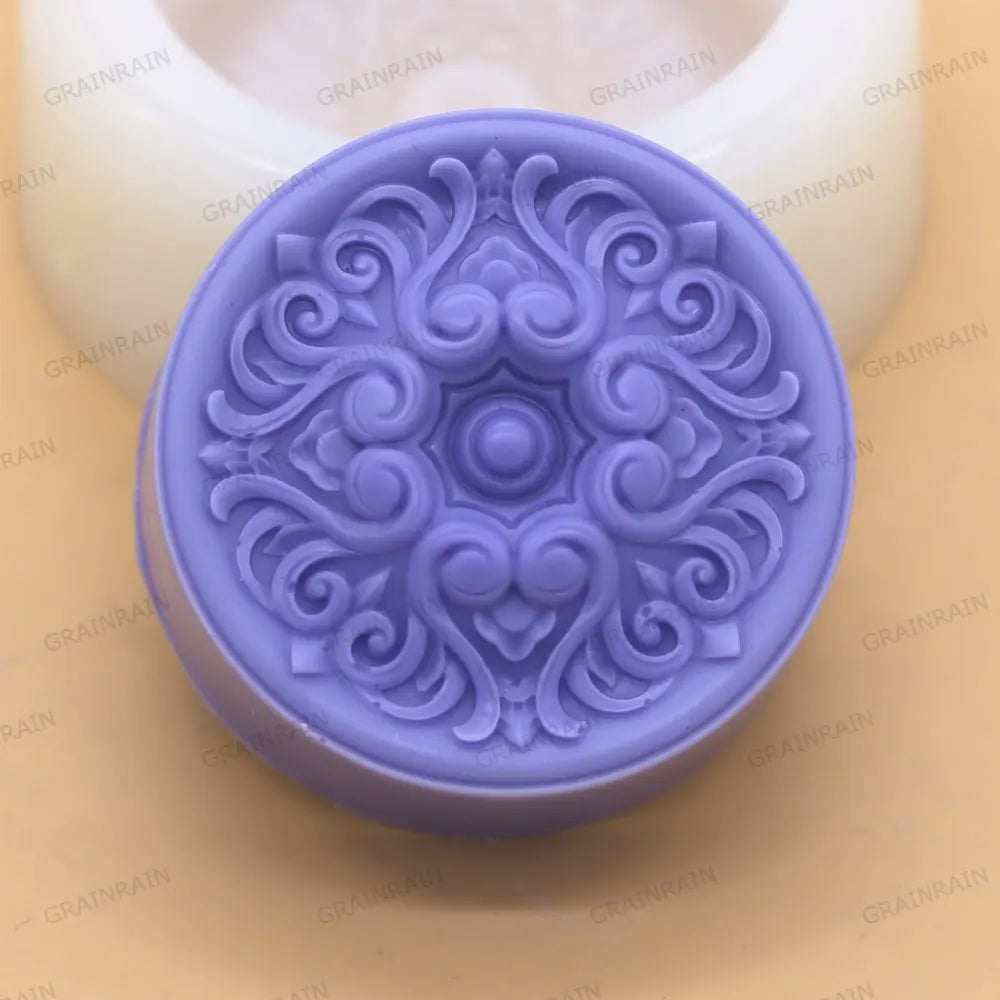 Grainrain Silicone Mold for Soap Flowers for Round Shape DIY Craft Handmade Soap Molds