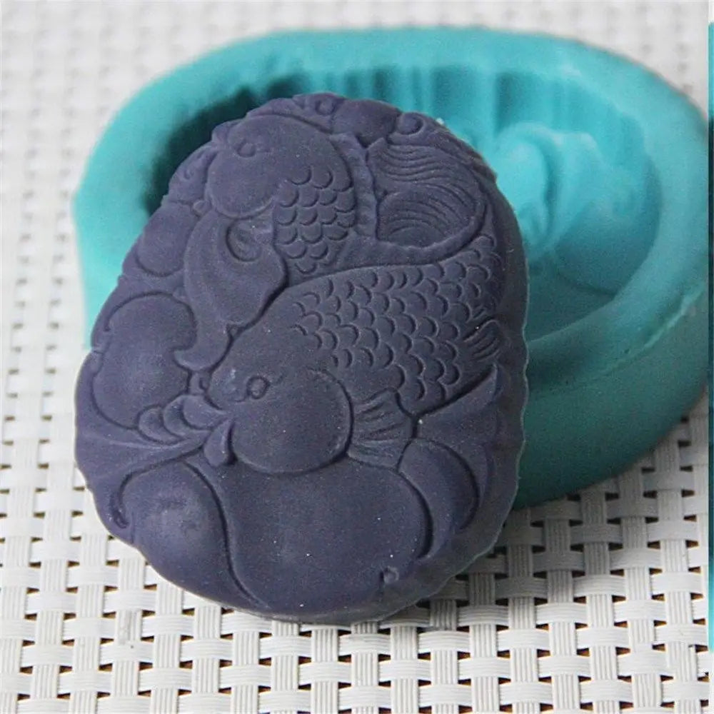 Grainrain Silicone Soap Mold Fish Shaped DIY Craft Handmade Soap Mould