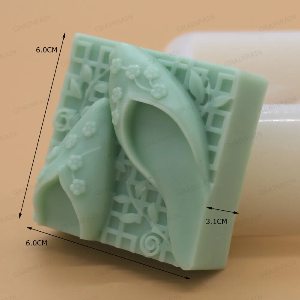 Grainrain Flexible Soap Mold High Heel Women Shoes Silicone Soap Making Mould Handmade Candle Resin Molds
