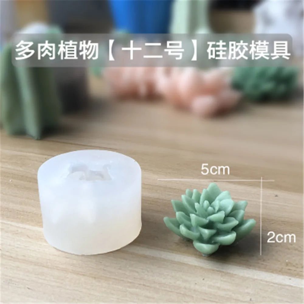 Succulent Plants Candle Mould Flower Soap Silicon Molds Soap Making Mold Handmade Craft Resin