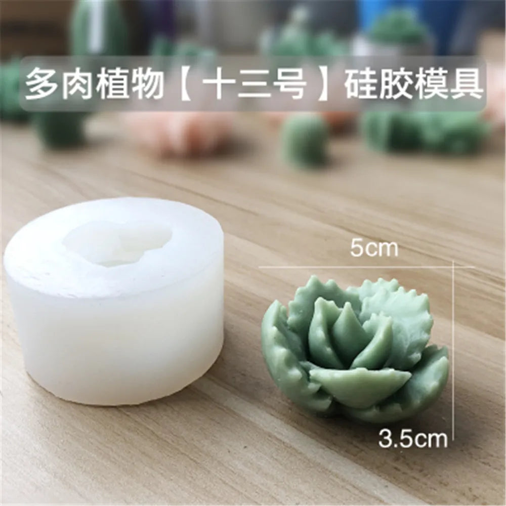 Succulent Plants Candle Mould Flower Soap Silicon Molds Soap Making Mold Handmade Craft Resin