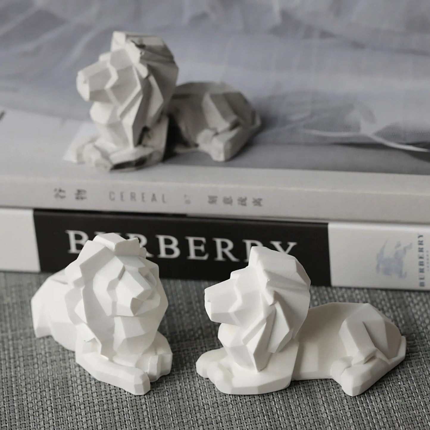 3D Candle Molds Pillar Silicone Soap Mold Geometric Lion DIY Handmade Wax Moulds