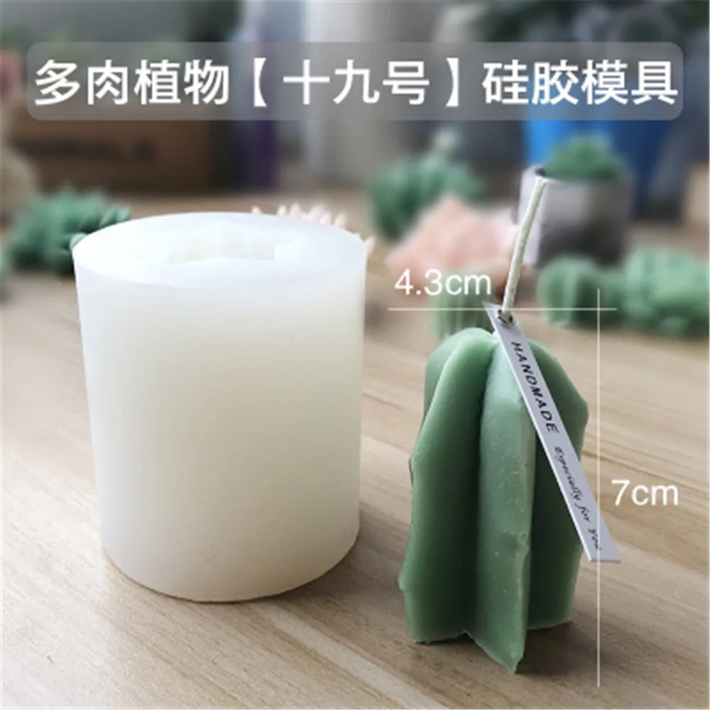 Succulent Plants Candle Mould Flower Soap Silicon Molds Soap Making Mold Handmade Craft Resin