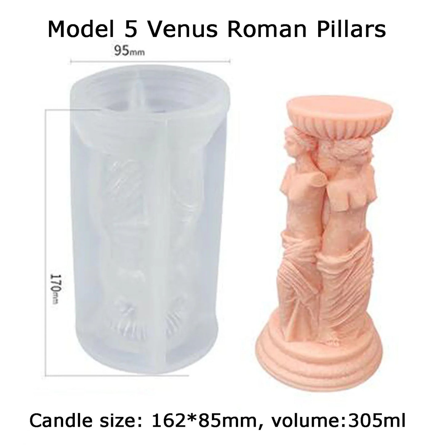 3d Venus DIY Candle Making Kit Roman Pillar Silicone Mold Goddess Aromatherapy Candle Mold Plaster Mold Cake Decorating Tools
