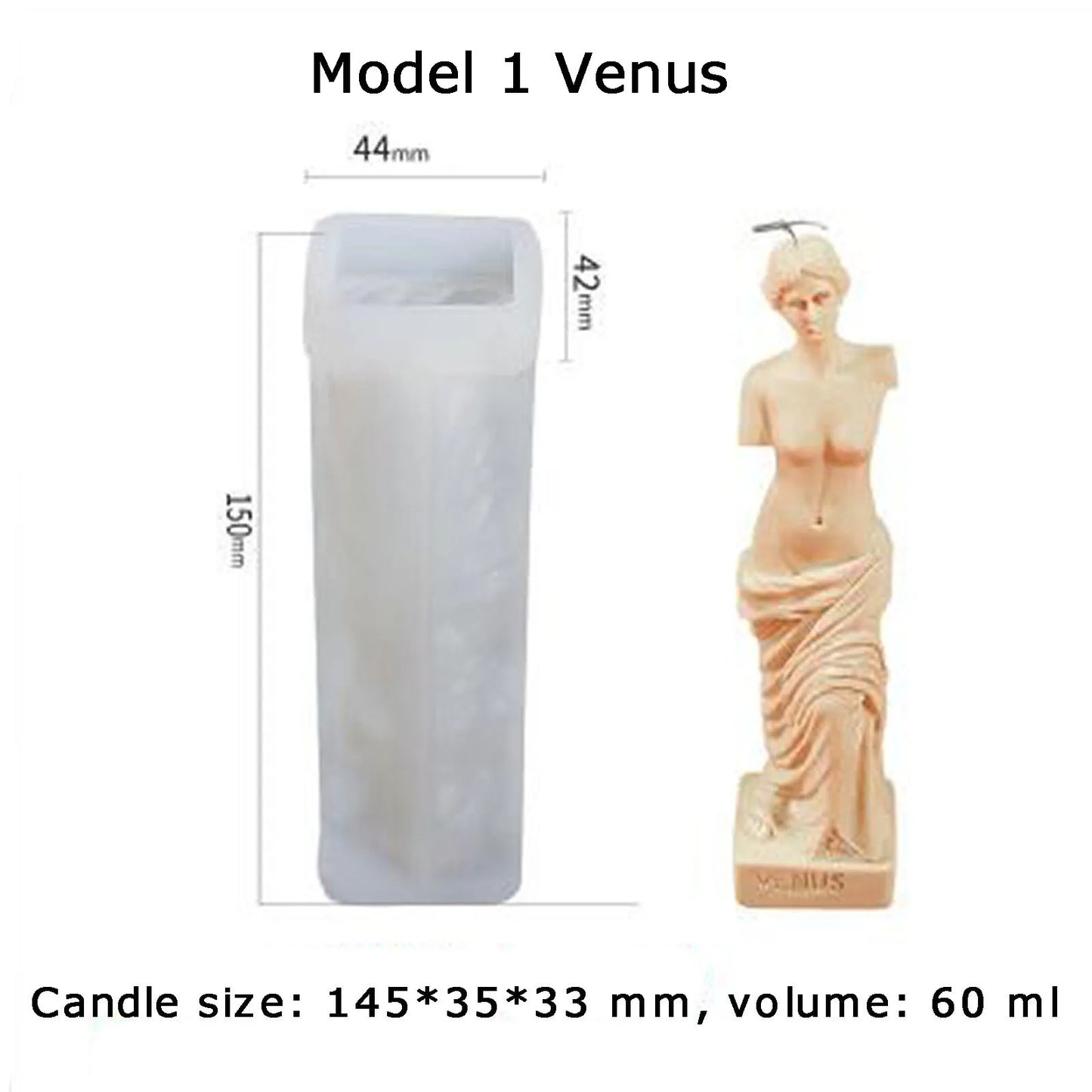 3d Venus DIY Candle Making Kit Roman Pillar Silicone Mold Goddess Aromatherapy Candle Mold Plaster Mold Cake Decorating Tools